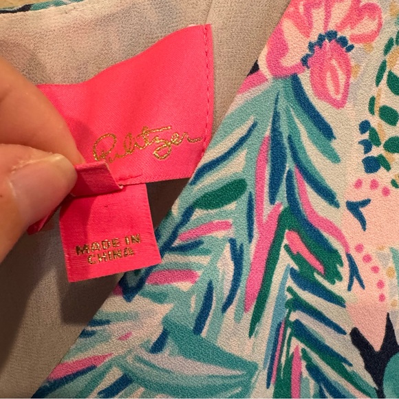 Lilly Pulitzer Print Kathie Midi Dress size 12 Ruffle Flounce Sleeves - Picture 3 of 9